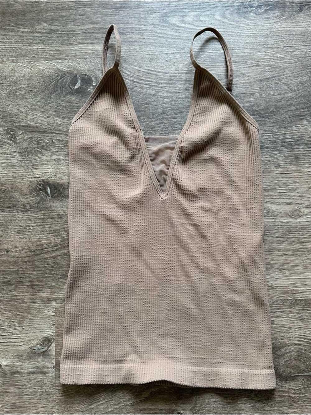 Intimately Free People Brown Ribbed V-Neck Cami Tank Top - Women